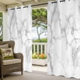 thumbnail image 5 of Abstract Marble Outdoor Curtains for Patio Waterproof, Minimalist Art Back Texture Simple Style Grommet Curtains for Porch Outside Privacy Drape for Gazebo Garden Pergola, 1 Panel, 54x95in, 5 of 9