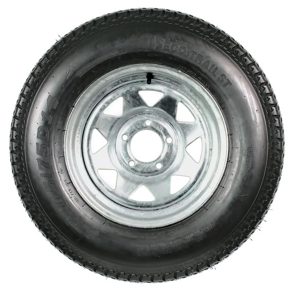 eCustomrim Trailer Tire Rim ST205/75D14 2057514 F78-14 Load C 5 Lug Wheel Spoke Galvanized