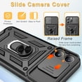 thumbnail image 6 of Liwarace Case with Ring Stand and Slide Camera Lens for iPhone 16 Pro Max/16 Pro/16 Plus/16, Black, 6 of 15