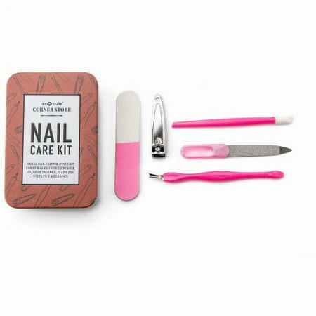 

5 Piece Nail Care Kit Handy Tin Carrying Case that includes cuticle Each