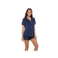 thumbnail image 3 of Sleepshirt Women's Short Sleeves Button Down Tee and Shorts Pajama Set, 3 of 3