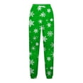 thumbnail image 5 of WXLWZYWL Women Merry Christmas Sweatpants Drawstring Jogger Snowflake Fun Print Elastic Waist Casual Trousers Warm Comfy Pants with Pockets, 5 of 5