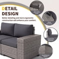 thumbnail image 2 of Omniberg 7 Pieces Outdoor Patio Furniture Sets, All Weather Outdoor Sectional Sofa PE Rattan Wicker Patio Conversation Set with Washable Cushions and Glass Coffee Table, Gray/Dark Gray, 2 of 8