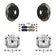 thumbnail image 1 of Transit Auto Rear Disc Brake Coated Caliper Drilled Slotted Rotors and Ceramic Pads Kit for Car Toyota Sienna Lexus RX350 RX450h KCD-101372N, 1 of 11