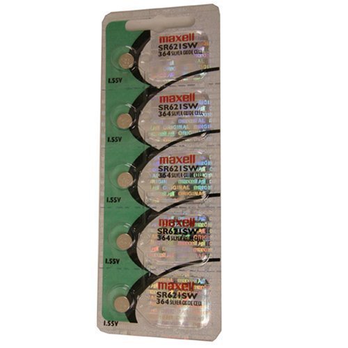 Maxell SR621SW 364 Oxide Cell Pack of 5 (Silver)