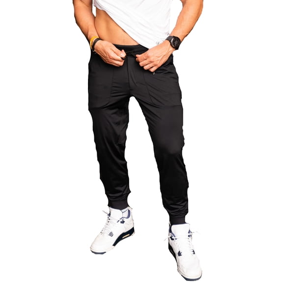 Burlebo Men's Performance Joggers (Black, Medium)