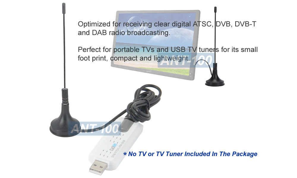 Antenna TV Interna Antenna Portatile DVB-T 30dB Base Magnetica