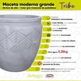 thumbnail image 3 of Maceta moderna para exteriores grande 52.5cm de alto TRIBE de Polietileno ultra ligera Artego Japi, 3 of 9