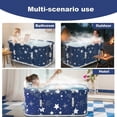 thumbnail image 3 of LUOLUO 47in Large Foldable Bath Tub, Portable Bathtub for Adults and Kids Family, Freestanding Soaking Tub, Thickened Insulation, Starry Blue, 3 of 14