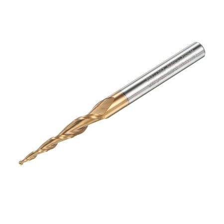 

Uxcell 1.5mm x 6mm 8.44 Degree Angle TiSiN Coated Carbide 2 Flutes Tapered Ball Nose End Mill