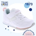 thumbnail image 3 of Zapatos TSUKIHOSHI Racer para bebés y niños pequeños, blanco/rosa, 4.5 bebés, 3 of 7