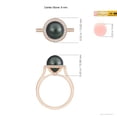 thumbnail image 4 of ANGARA Tahitian Cultured Pearl Halo Ring with Milgrain in 14K Rose Gold for Women | June Birthstone, Birthday, Anniversary, Jewelry Gift for Women | Pearl Ring, 4 of 5