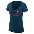 thumbnail image 2 of Women's G-III 4Her by Carl Banks Navy Minnesota Twins Super-Slim Fit Lightweight Dot Print V-Neck T-Shirt, 2 of 3