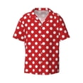 thumbnail image 4 of Salouo Red Polka Dot Pattern Cuban Collar Shirts for Men Button-Down Shirt Men's Short Sleeve Shirts Hawaiian Shirts Casual Shirts -Large, 4 of 6