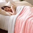 thumbnail image 2 of ROSEKIND Ultra Soft Cozy Faux Fur Throw Blanket, Fuzzy Plush Thick Bubble Blanket| Pink|50x60inch, 2 of 6