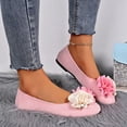 thumbnail image 4 of Purcolt Womens Double Flower Faux Suede Flats Lightweight Casual Round Toe Soft Sole Ballet Shoes Comfort Slip On Dress Shoes for Work Office Walking, 4 of 9