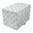 thumbnail image 1 of Anchor Dog Crate Cover, Floral Patterned in Marine Rope Circles Monochrome Navy Summer, Easy to Use Pet Kennel Cover for Medium Large Dogs, 35" x 23" x 27", Black White, by Ambesonne, 1 of 6