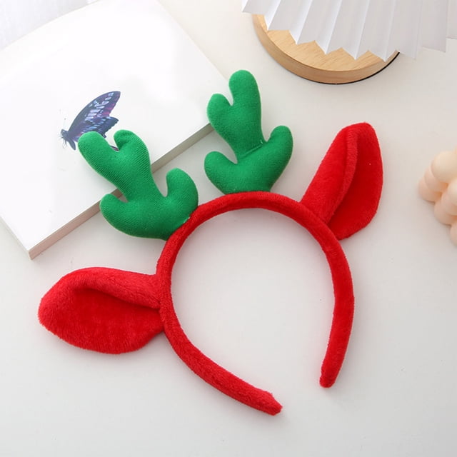 Fiudx Diademas Navideñas con Diseño de Cuerno de Reno, Ajuste Suave y Cómodo, Accesorio para Fiestas, Ideal para Cualquier Ocasión, 28 X 22 Cm.