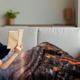 thumbnail image 3 of USA Soft Flannel Fleece Throw Blanket, Aerial View of the Manhattan Skyline at Sunset Famous Financial District NYC, Cozy Plush for Indoor and Outdoor Use, 50" x 70", Blue Orange White, by Ambesonne, 3 of 5