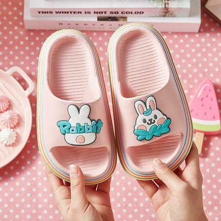 

Qepwscx Sandals Cartoon Bear Rabbit Soft And Non-Slip Kids Home Slipper Children s Shose Clearance