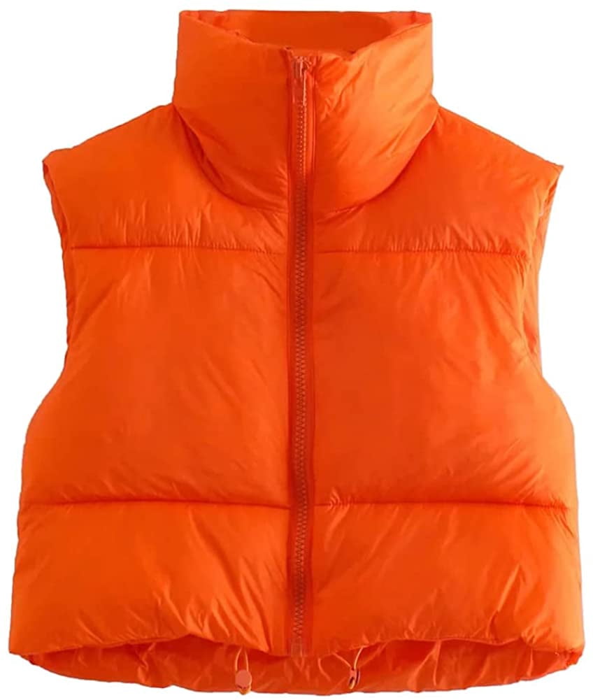 OSLEI Women's Winter Crop Vest Lightweight Sleeveless Warm Outerwear