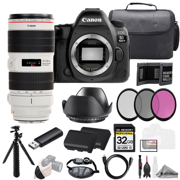 Canon EOS 5D IV Camera   EF 70-200mm f/2.8L IS III USM Lens  32GB   Ext Bat  3 PC Filter- Kit (International Version)