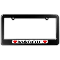 Maggie Love with Hearts License Plate Frame
