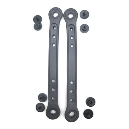 Snappy Shoe Rivets Kid Size Replacement Straps for Clogs also built in Charm Holder and Bonus Rivets (7 3/4 inches black black)