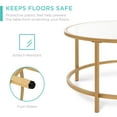 thumbnail image 5 of Best Choice Products 36in Round Tempered Glass Coffee Table for Home, Living Room, Dining Room w/ Satin Trim - Gold, 5 of 8