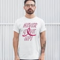 thumbnail image 3 of Tee Hunt Breast Cancer Awareness Never Give Up T-shirt Pink Ribbon Men's Tee, White, 3X-Large, 3 of 5