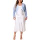 thumbnail image 2 of Cárdigan corto abierto de encaje floral transparente para mujer de tallas grandes Agnes Orinda, azul claro 4X, 2 of 6