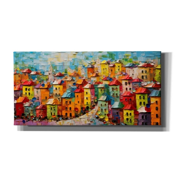 Epic Graffiti 'Colorful City' by Epic Portfolio, Canvas Wall Art, 60"x30"