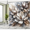 thumbnail image 2 of Ambesonne Brown Shower Curtain, Magnolia Petals Grunge Back, 69"Wx70"L, Blue Grey Umber, 2 of 4