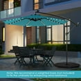 thumbnail image 4 of Gymax 10 Ft Solar LED 40 Lights Offset Umbrella Crank Cross Base Patio Turquoise, 4 of 10