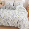 thumbnail image 2 of Funda Nórdica Floral Queen Size Reversible Verde Planta Hojas Impreso en Blanco, 2 of 6