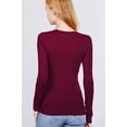 thumbnail image 3 of Simply Fashion Active Basic CrewNeck LongSleeve Slim Fit Cotton Tshirts,burgundy,2X, 3 of 4
