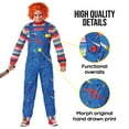 thumbnail image 3 of Morph Morph Play Time Killer Costume For Men - Horror Movie Halloween Costume For Adults - Spooky Dress-Up Outfit Halloween Costume For Men Blue Medium, 3 of 4