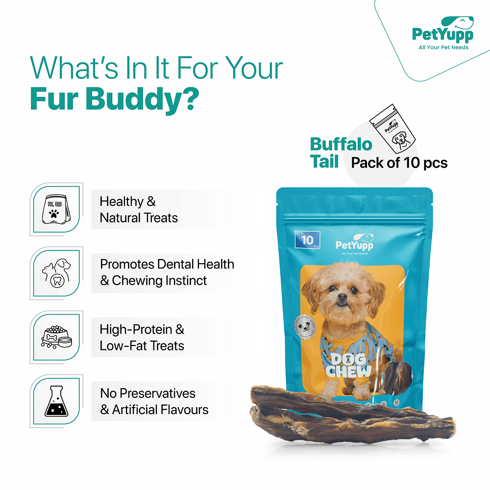 PetYupp Beef Tails Dog Chew Treats 10 Count