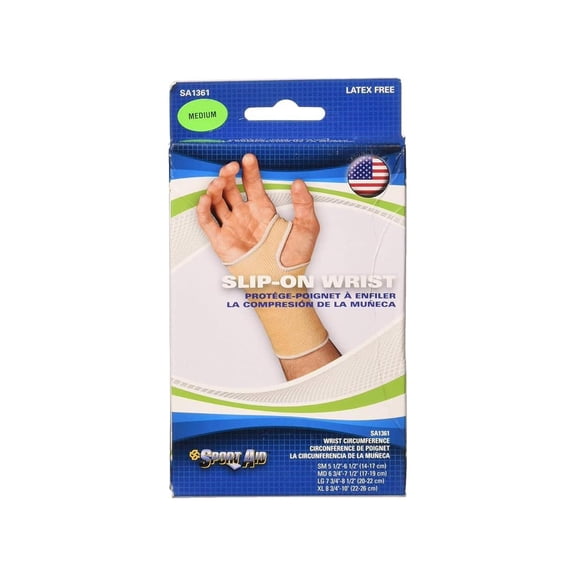 Sportaid Wrist Brace Slip-On, Beige, Medium - 1 Ea