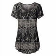 thumbnail image 2 of Yingyy T-shirt Femme Col Rond Manches Courtes Haut Robe Imprimée T-shirt, 2 of 6