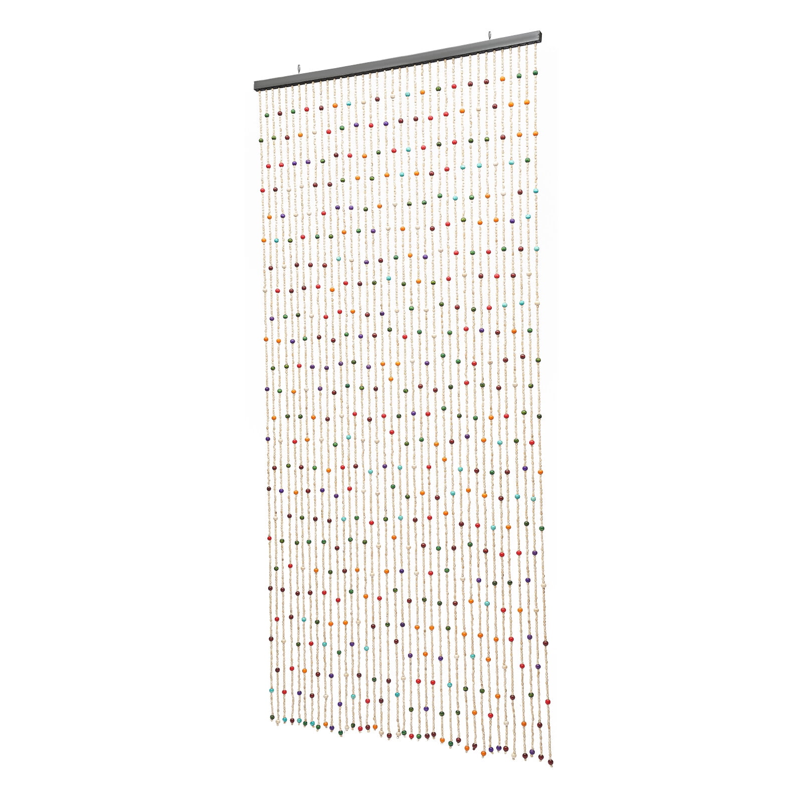 TFCFL 38 Strands Natural Bamboo Beaded Curtain Colorful Boho Wood Beaded Curtain Door/Window-mounted Room Divider