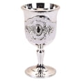 thumbnail image 3 of Medieval Rose Engraved Metal Shot Glass, Vintage Chalice Goblet for Wine and Liquor, Wedding Party Drinkware, Gold 6.6x3.5cm, 3 of 9