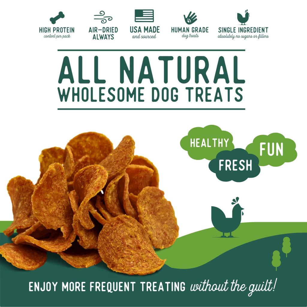 Beg & Barker All Natural Human Grade Chicken Chips for Dogs Treats 8 oz