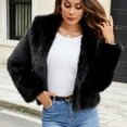 thumbnail image 6 of Juebong Women's Short Faux Fur Coat Casual Shaggy Jacket Long Sleeve Furry Open Front Lapel Parka Winter Coats Warm Outerwear Black,XXL, 6 of 8