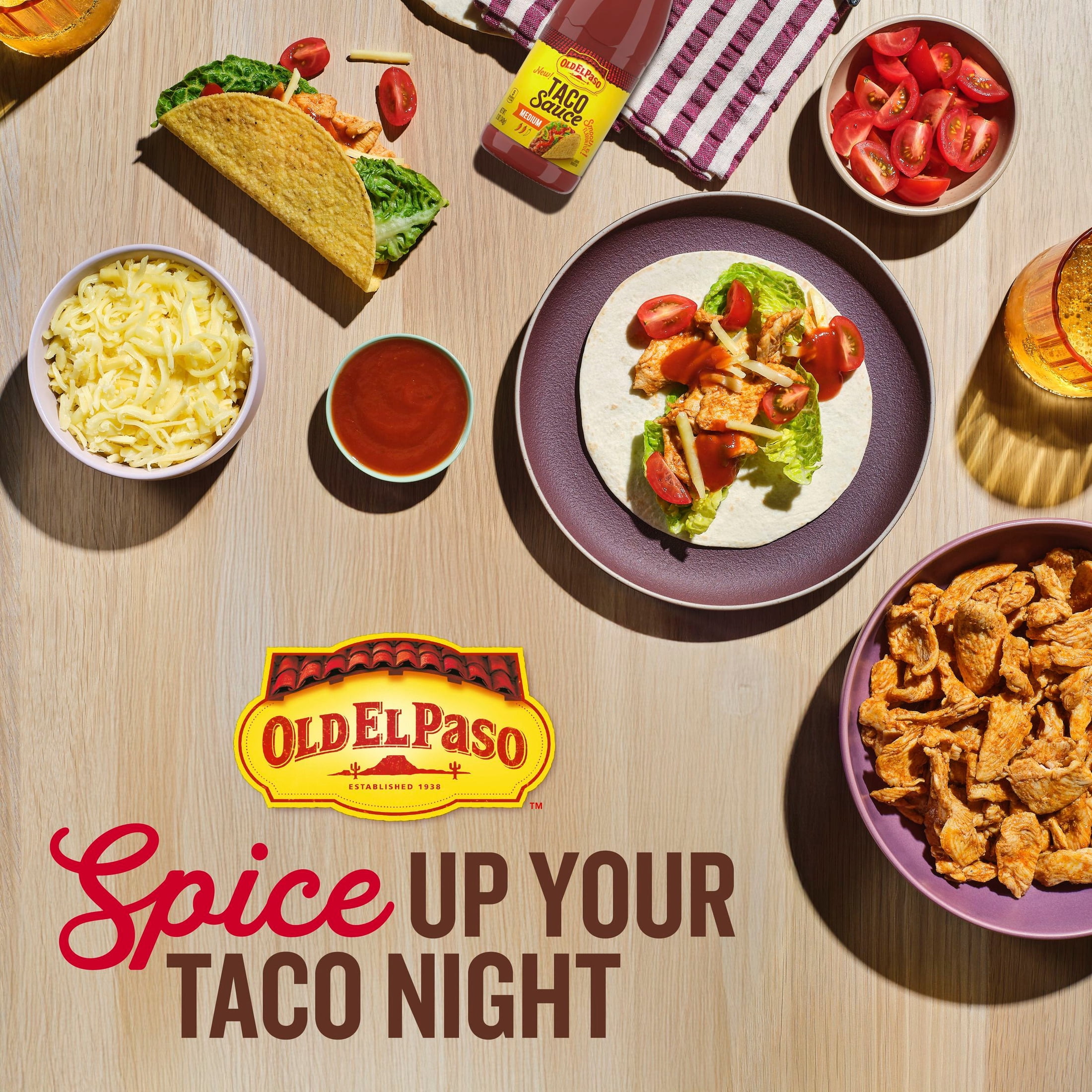 (2 pack) Old El Paso Taco and Enchilada Sauce, Medium, Meal Prep, 12 oz