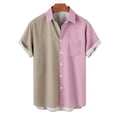 thumbnail image 5 of Diufon Men's Summer Shirts Big and Tall Short Sleeve Button Down Beach Shirts Casual Color Block Basic Shirts, 5 of 7