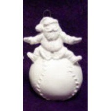 - Ceramic bisque unpainted unfinished Christmas santa sports tree ornament baseball 3
