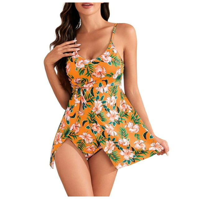MKLEKYY Trajes De Baño mujer Natacion Swimdress Swimsuits Women 2024 Tie Knot Swim Dresses Skirt Bathing Suit