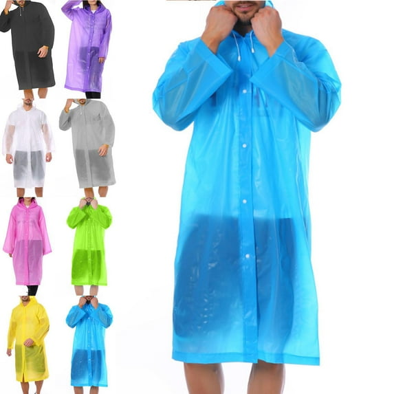 Happy Date 1PC Raincoat , Adults Emergency Waterproof Raincoat with Hood for Camping, Hiking, Sport or Outdoors, 7 Colors