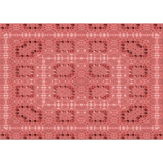 Ahgly Company Indoor Rectangle Patterned Ruby Red Area Rugs, 5' x 8'